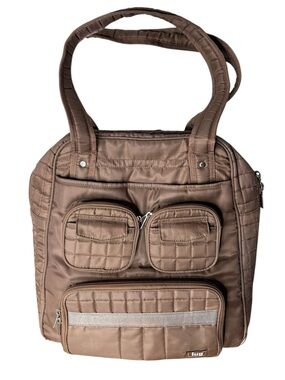 LUG Brown Puddle Jumper Quilted Tote Bag Carry On Weekender Travel Overnight